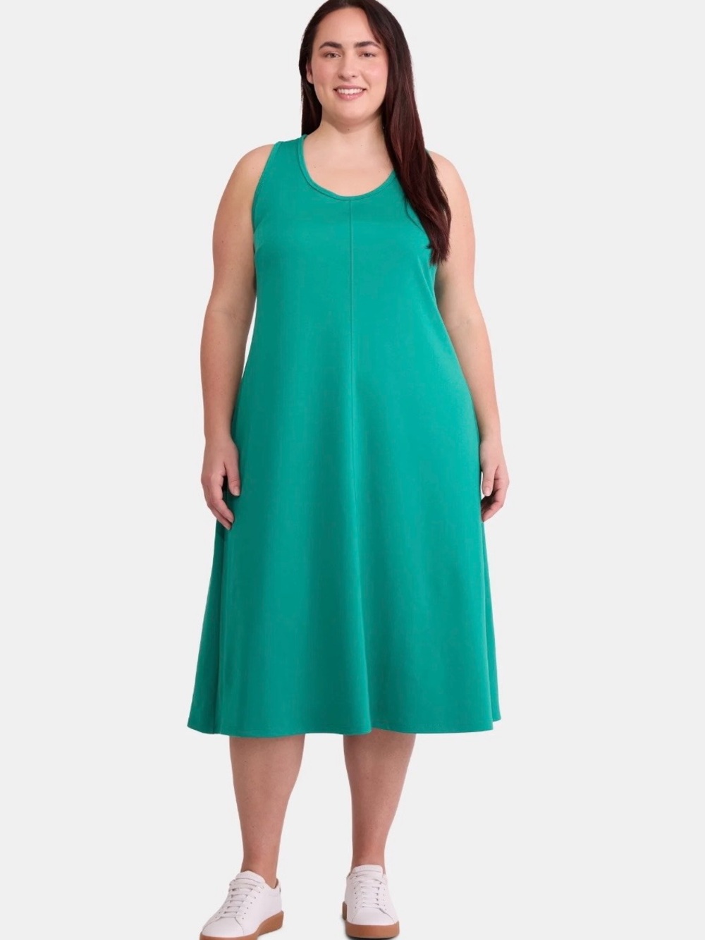 Terra & Sky Teal Cross Back Sleeveless Midi Dress NWT Plus Size 1X